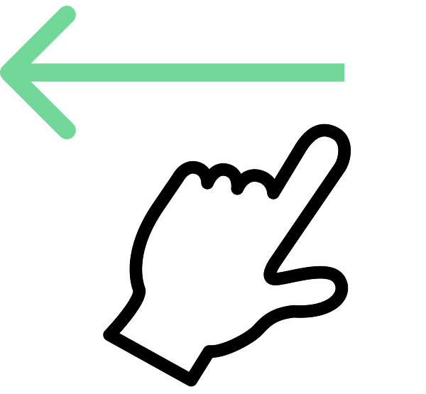 スライドしている指